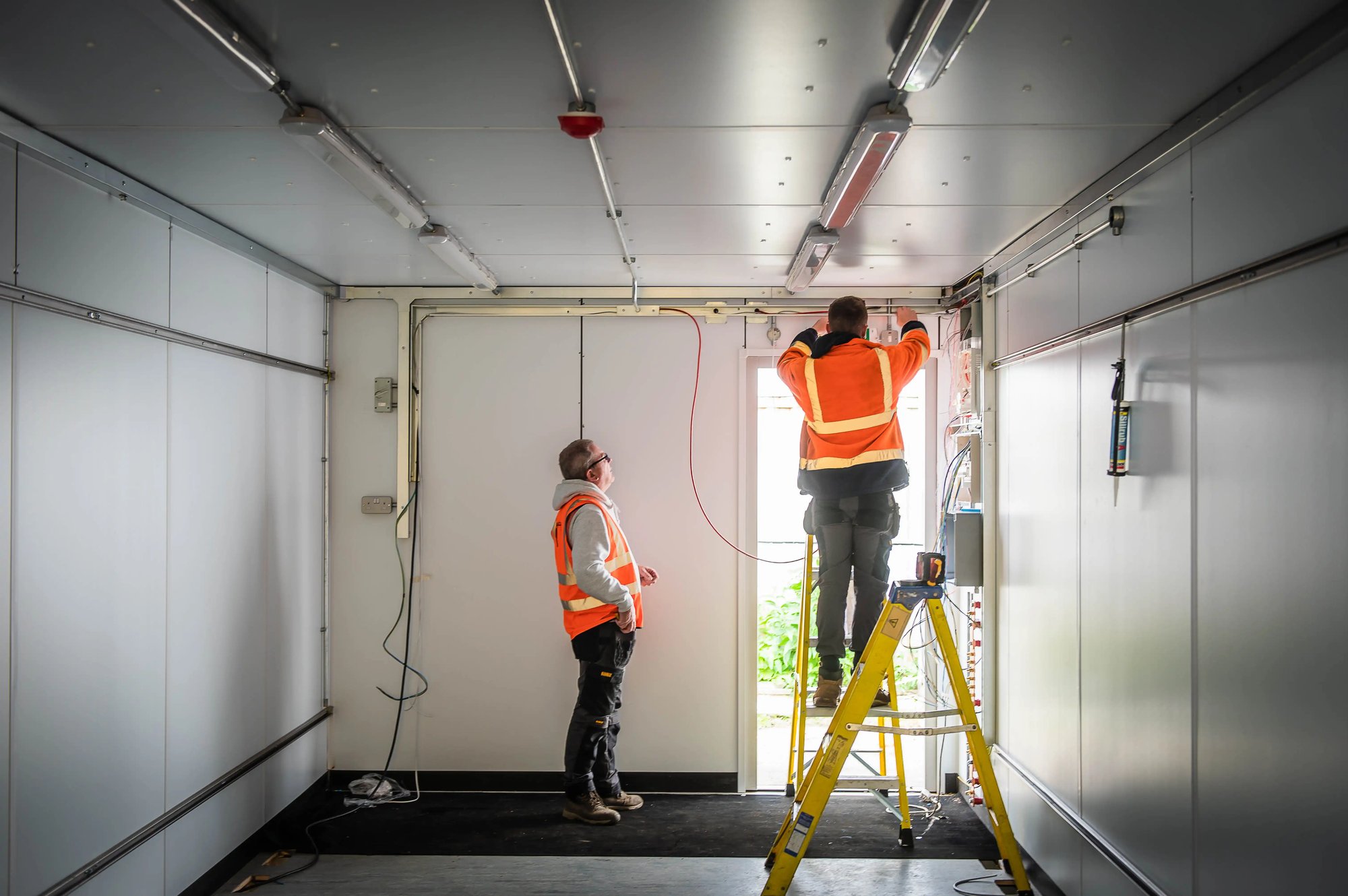 Anti-vandal unit being installed