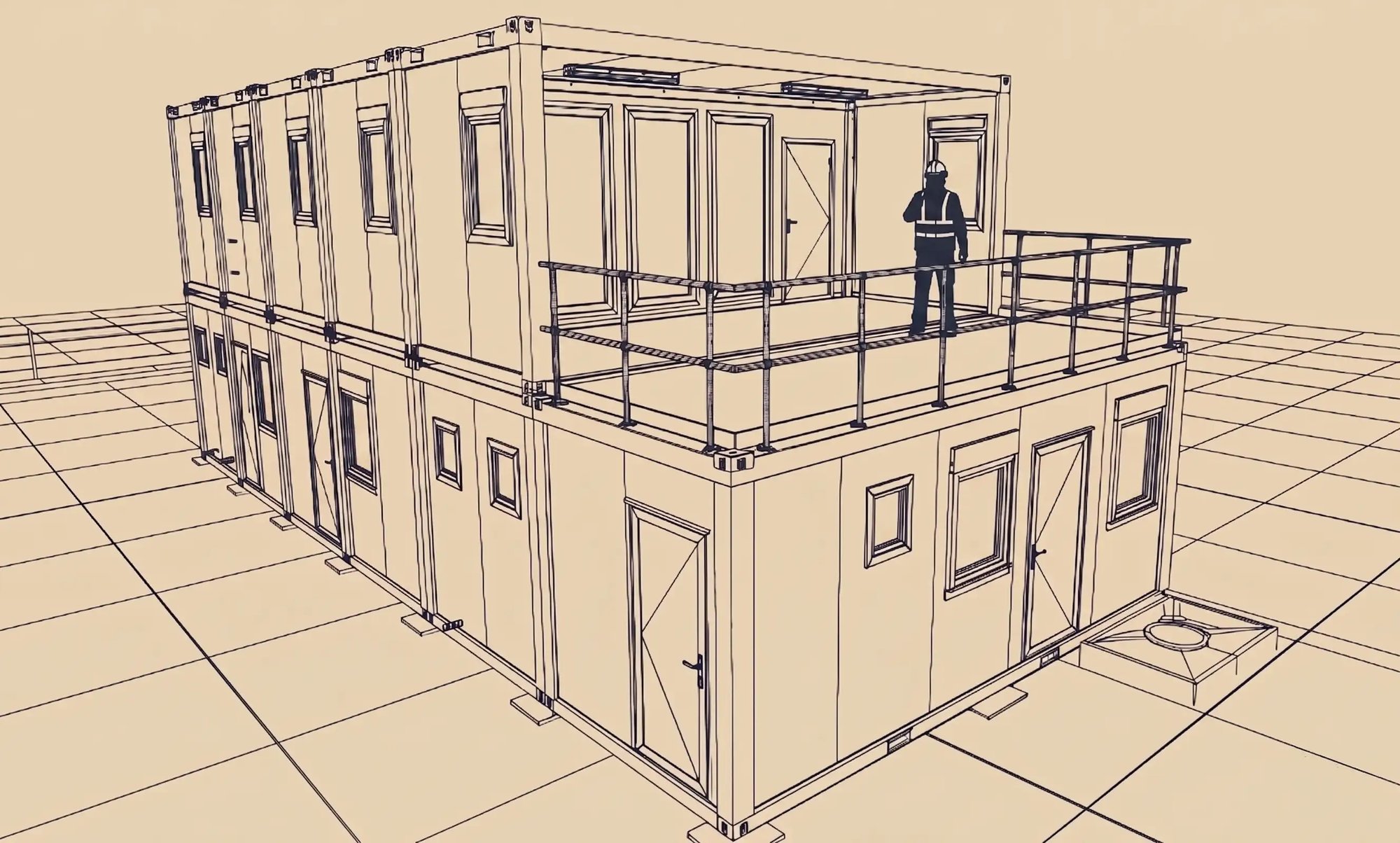 Large scale modular building