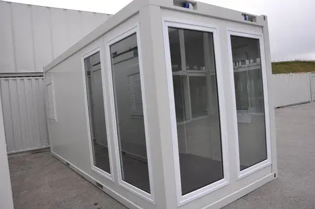 20×8 portable office with full length windows
