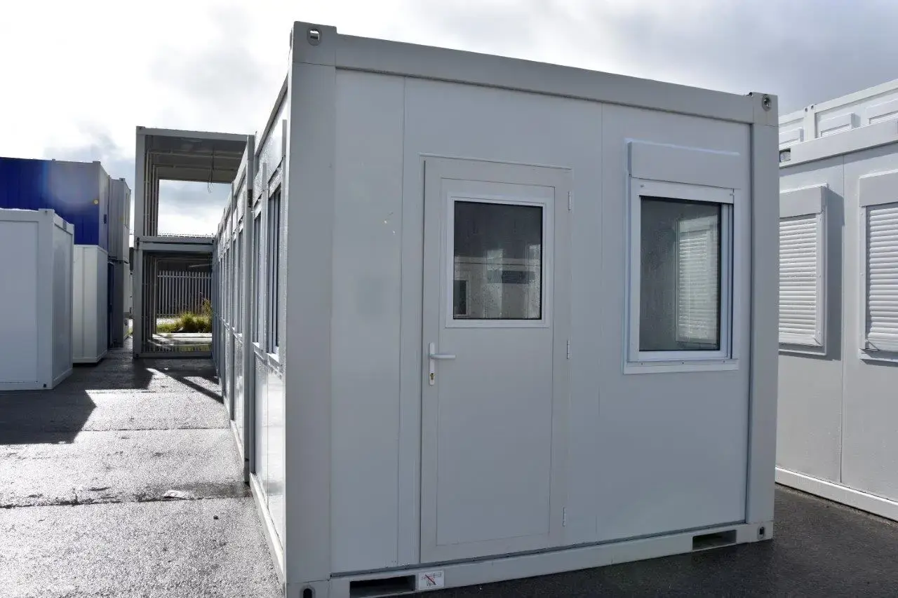 Portable office entrance door with vision panel